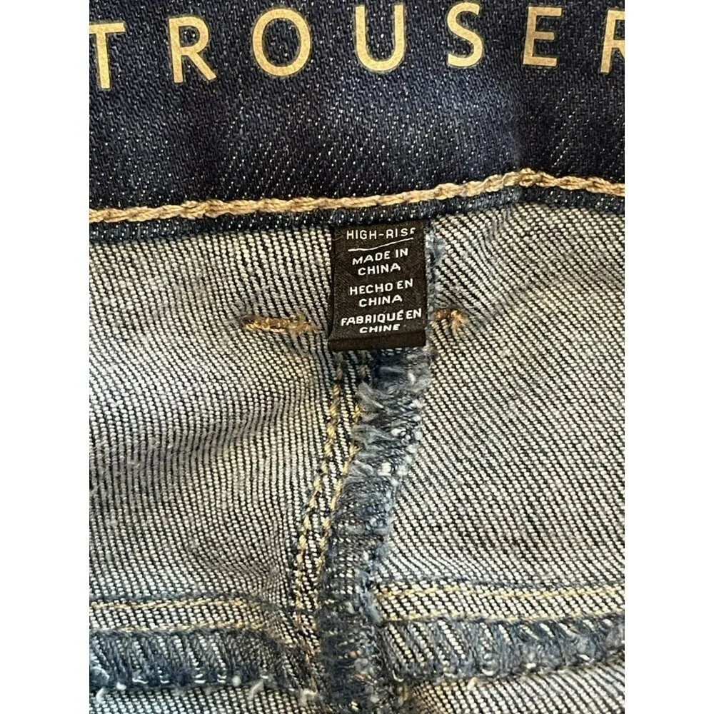 NWOT White House Black Market Womens Sky Utility Trouser Denim Jeans sz 4 Dark